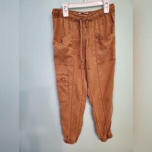 Nicole Miller New York women Cargo Jogger Pants Copper Brown Rust XS Lyocell